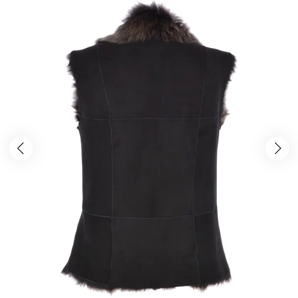 Ashwood Leather Reversible Toscana Suede Leather Gilet Black/Silver - Picture 4 of 10